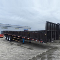 Semi-remorque à ridelles 3 essieux pour charges lourdes, capacité 80 tonnes, pour le transport de marchandises lourdes