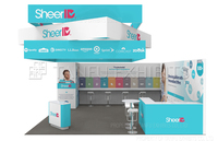 Stand d'exposition modulaire personnalisable 20x20 en aluminium et tissu pour foire commerciale, stand de feria avec montage facile par TANFU