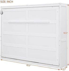 <span class=keywords><strong>Lit</strong></span> Murphy pleine grandeur avec rangement, <span class=keywords><strong>lit</strong></span> <span class=keywords><strong>mural</strong></span> gain de place, cadre de <span class=keywords><strong>lit</strong></span> moderne pliable pour chambre à coucher, chambre d'amis, petits appartements, blanc - Product Image 4