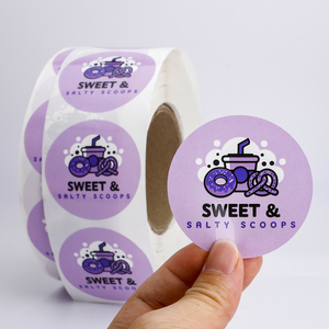 Étiquettes autocollantes rondes personnalisées en vinyle imperméable pour gobelets de crème glacée, résistantes au congélateur, pour l'emballage de desserts congelés - Product Image 2