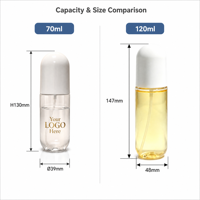 Botol Semprot 120ml Plastik PET Penyemprot Kabut Halus 70ml Logo Warna Kustom Kemasan Perawatan Kulit Body Mist Kosong Isi Ulang Grosir