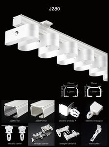 Rail de rideau métallique à plis ondulés simples pour plafond avec barre silencieuse en PVC, plis en S, en aluminium - Product Image 3
