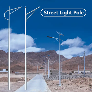 Personalizado ao ar livre 4m 5m 6m 7m <span class=keywords><strong>8m</strong></span> 9m 10m 12m duplo único braço preço galvanizado aço solar poste poste de luz poste de lâmpada - Product Image 5