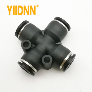 PZA 공기 공압 피팅 4 6 8 10 12mm OD 호스 4 방향 십자형 스플리터 푸시 공압 튜브 커넥터 퀵 피팅 - Product Image 1