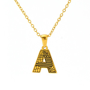 Zogxin Gold Plated Letter Necklace Stainless Steel Pendant Alphabet Chain Women Jewelry Gift Fashion Accessory - Product Image 5