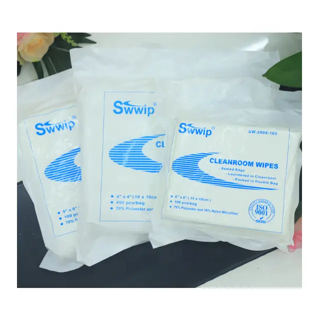 70% Polyester And 30% Nylon Industrial Microfiber Dust-free Cloth Microfiber Clean Room Wipes