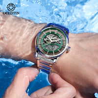 OCHSTIN 7010B Montre-bracelet sport en acier inoxydable de grande marque squelette pour homme Montre automatique mécanique lumineuse pour homme Montres pour hommes