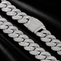 Bracelet Chaîne Cubaine Robuste 24mm en Laiton CZ Pavé Style Hip Hop pour Hommes, Bijou de Poignet Tendance Bling Iced Out pour Rappeur
