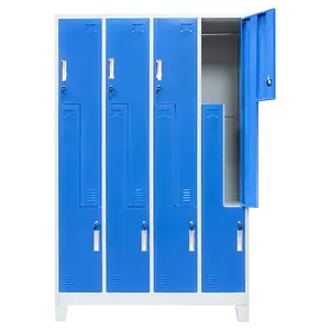 <span class=keywords><strong>Vestiaire</strong></span> en forme de Z et de L, 8 compartiments, Pack plat en métal, <span class=keywords><strong>casier</strong></span> de gymnastique, 8 portes, armoire en acier - Product Image 1