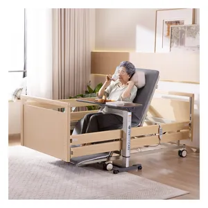 Tecforcare letto infermieristico elettrico letto medico per assistenza domiciliare per anziani letto ospedaliero elettrico in legno con tornitura