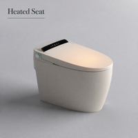 Ensemble WC intelligent en céramique VIP moderne avec siège chauffant, double chasse, capteur de pied, télécommande et drainage S-Trap/P-Trap