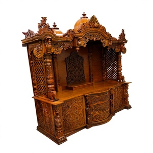 Large Teak Wooden Traditional Temple Manufacturer India Buy Carved Designer Pooja <b>Mandir</b> Customized Color Temple Dome Home UK - Product Image 1