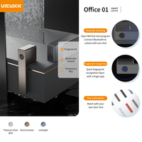UIELOCK Office 01 Serrure de porte intelligente sans clé avec application Tuya Contrôle d'autorisation à distance Empreinte digitale et caractéristiques écologiques
