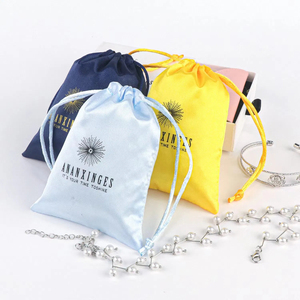 Sac cadeau en coton avec cordon de serrage 8*10cm pour bijoux, sac publicitaire en satin, emballage promotionnel, sac à poussière en toile personnalisé avec logo - Product Image 3