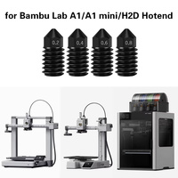 Nozzle Hotend Baja Keras untuk Bambu Lab A1 / A1 Mini / H2D, 0.2 / 0.4 / 0.6 / 0.8mm, Suku Cadang Printer 3D yang Ditingkatkan dan Dapat Diganti Cepat
