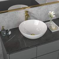 Lavabo ovale encastrable moderne avec finition peinte, idéal pour les salles de bain d'hôtel, facile à nettoyer et avec une garantie de 5 ans