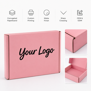 กล่องไปรษณีย์พับได้สีชมพูด้าน พิมพ์ลายตามสั่ง ขายส่งจากโรงงาน หลายขนาด กล่องกระดาษลูกฟูกสำหรับจัดส่ง รีไซเคิลได้ พิมพ์โลโก้ตามสั่ง - Product Image 6