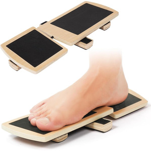 Tabla de Equilibrio de Madera con una Sola Pata, Material de Roble Antideslizante, para Ejercicio, Rehabilitación y Estiramiento - Product Image 2