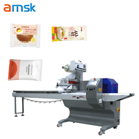 BG-350 Biscuit Hamburger Hot Dog Horizontal coulant Machine d'emballage Emballeur Automatique Film Emballage Industriel Machine De Scellage