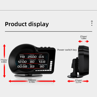 Podofo Speedometer Digital Mobil OBD2+GPS Head up Display HUD Alarm Kecepatan Berlebih RPM Suhu Air Tekanan Universal