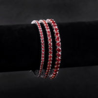 Bracelet tennis ChuYao en argent sterling 925 avec moissanite rouge 3mm 4mm 5mm, longueur personnalisable, bijoux fins, vente en gros
