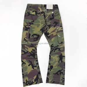 Pantalones Cargo de Camuflaje <span class=keywords><strong>Verde</strong></span> para Hombre con Diseño de Estampado de Tinta Salpicada, Estilo Casual Urbano, Corte Bootcut, Largos, de Invierno, con Estampado Frontal - Product Image 2
