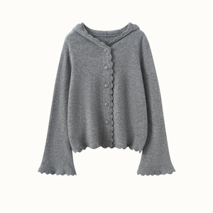Cárdigan de Cachemira con Capucha y Logotipo Personalizado, Suéter Informal de Cachemira para Mujer, Venta Directa de Fábrica de Mongolia Interior - Product Image 1
