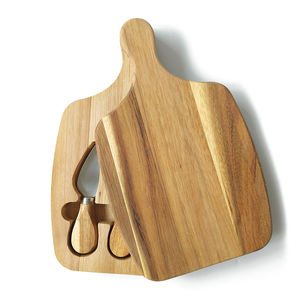 Juego de Tabla de Quesos de Madera de Acacia para Regalo de Inauguración de Casa, con 3 Utensilios para Queso y Mango - Product Image 3
