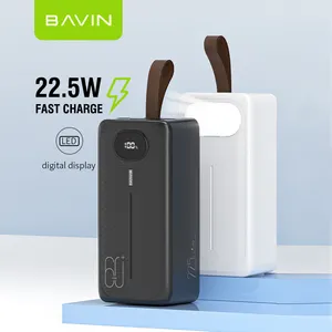BAVIN Usine en gros 60000mah charge rapide powerbank lampe portable batterie externe banque d'alimentation mobile