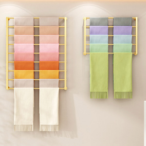 Retail Shop Wall Mounted Gold Metal <strong>Rug</strong> <strong>Carpet</strong> Scarf <strong>Display</strong> <strong>Rack</strong> Furniture for Boutique Fabric Store - Product Image 1