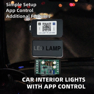 Lumières d'ambiance intérieures <span class=keywords><strong>de</strong></span> voiture 5V 12V, contrôlées par application, avec fonctions <span class=keywords><strong>de</strong></span> bienvenue, <span class=keywords><strong>de</strong></span> freinage et <span class=keywords><strong>de</strong></span> <span class=keywords><strong>recul</strong></span>, et <span class=keywords><strong>de</strong></span> synchronisation rythmique, à intensité variable - Product Image 2