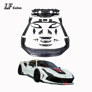 Convient pour 19-20 <span class=keywords><strong>Ferrari</strong></span> F8 Carbon Fiber Body Kit Front Lip Side Skirts Rear Diffuser Spoiler - Product Image 1