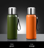 Bouteille d'eau sport isotherme en acier inoxydable à double paroi, 600 ml, 800 ml, 1000 ml, personnalisable, cadeau pour la fête des pères