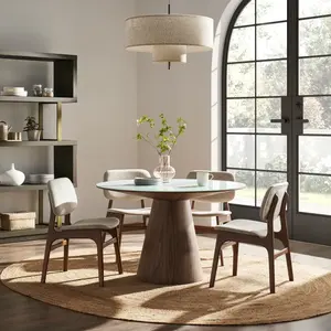 Conjunto de cadeiras de jantar para hotel e casa, conjunto de móveis conciso com almofada macia e cadeiras de madeira, novidade
