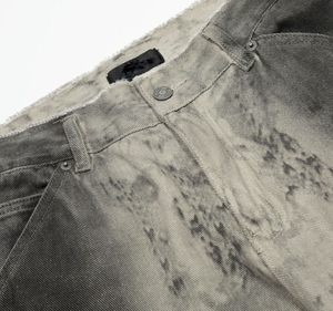 High Quality Custom Distressed Vintage Spray <strong>Ink</strong> Monkey Wash Streetwear Pants Trousers Pantalon Homme Straight Denim Men'S Jeans - Product Image 4