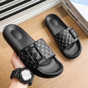 Sandales décontractées imprimées pour hommes, à boucle réglable, antidérapantes, à semelle épaisse, pour l'été et la plage, vente en gros - Product Image 3