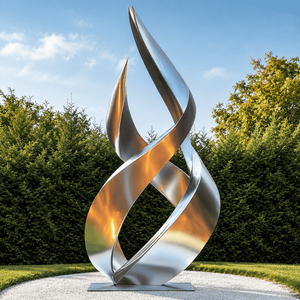 Sculpture en acier inoxydable finition miroir pour les places de bord de mer, les parcs, les centres de villégiature et les installations <span class=keywords><strong>d</strong></span>'art public - Product Image 2