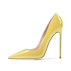 Chaussures de mariée grande taille 35-46 à bout pointu, en cuir verni, talon aiguille ultra fin de 10-12 cm, à enfiler, semelle extérieure rouge - Product Image 2