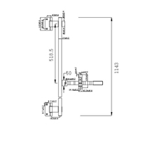 1143mm de Long remorque porte serrure poignée serrure zingué conteneur d'expédition porte serrure tige