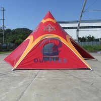 Tente étoile imperméable / Auvent araignée - Grand auvent extérieur en PVC avec logo personnalisé pour le camping, les fêtes et les événements (cadre en aluminium)