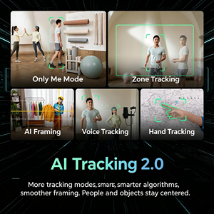 Caméra PTZ 4K alimentée par l'IA <span class=keywords><strong>Obsbot</strong></span> <span class=keywords><strong>Tiny</strong></span> 3 avec suivi automatique, mise au point, trois micros, contrôle gestuel vocal, capteur 1/1.28 - Product Image 3