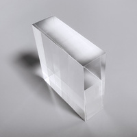 Présentoir carré en acrylique poli, de petite taille, bloc d'affichage rectangulaire en Perspex, transparent et personnalisé, vente en gros
