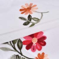 Tissu léger en coton-polyester brodé, motif floral, style uni, tissé, pour mariage, filles