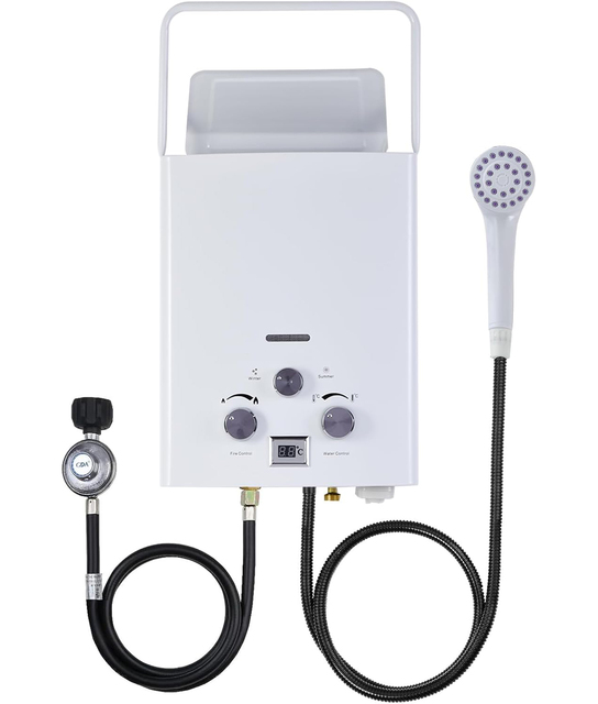 12KW Gas Water Heater Digital Display 8L Outdoor Portable Water Heater Electric Instant Water Heater for RV Indoor and Camping