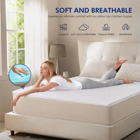 Housse de matelas en tissu confortable enroulable en gros, surmatelas en mousse à mémoire de forme gel