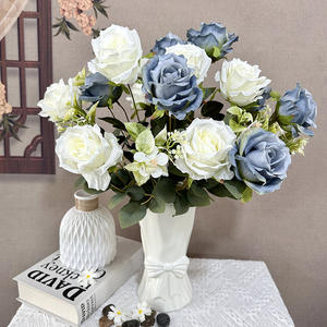 Once rosas grandes simuladas por ramo flores de seda para boda salón de bodas decoración de pared de fondo - Product Image 1