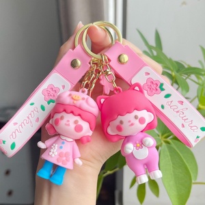 Porte-clés pendentif léger en PVC motif Sakura Girl, design mignon, pour téléphone ou sac, figurine à suspendre - Product Image 3