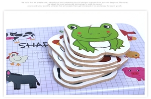 Puzzles créatifs pour enfants en bas âge, reconnaissance des couleurs, formes d'animaux, puzzle en 2 pièces pour enfants - Product Image 5