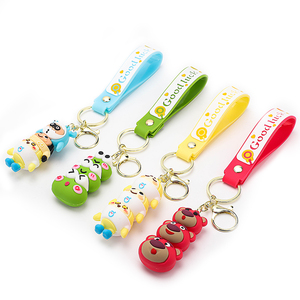 Promotion en gros pour des porte-clés en PVC et en caoutchouc de silicone 3D bon marché, porte-clés de personnages de dessins animés et mousquetons - Product Image 1