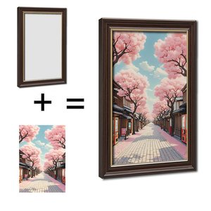 Quadro 8x12 pollici con cornice dorata effetto legno, motivo Faro e Guardiano del Faro - Product Image 1